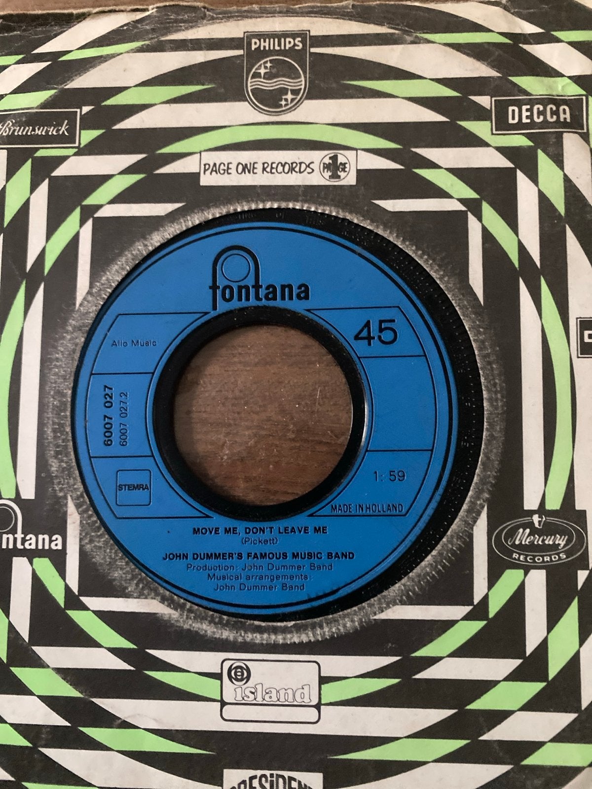 John Dummer's Famous Music Band - Move Me, Don't Leave Me, Gebruikt, 7 inch, Ophalen of Verzenden, EP