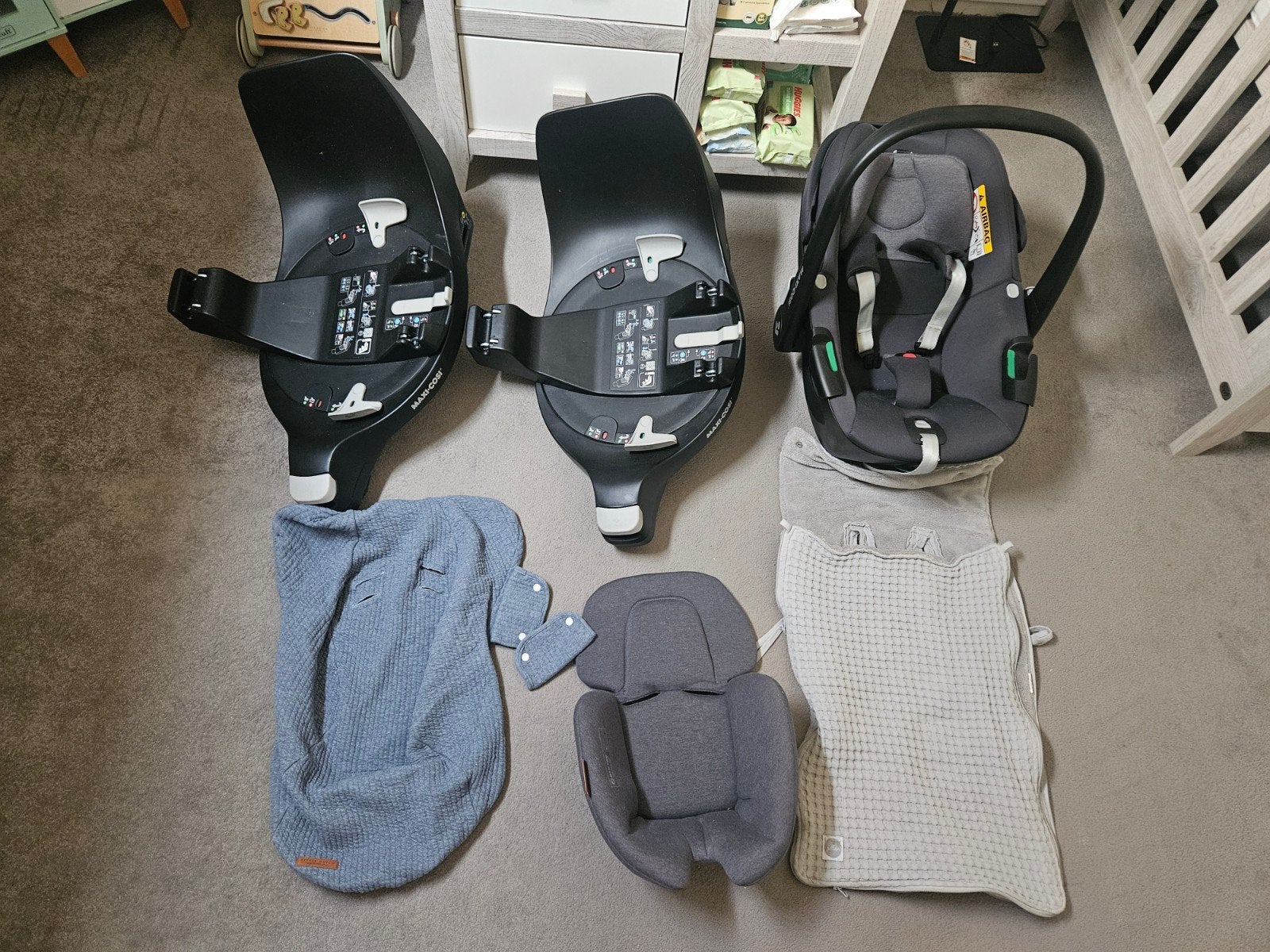 Zeer complete set Maxi-Cosi Pebble 360 luxe + Easybase, Ophalen, Gebruikt, Isofix, 0 t/m 13 kg