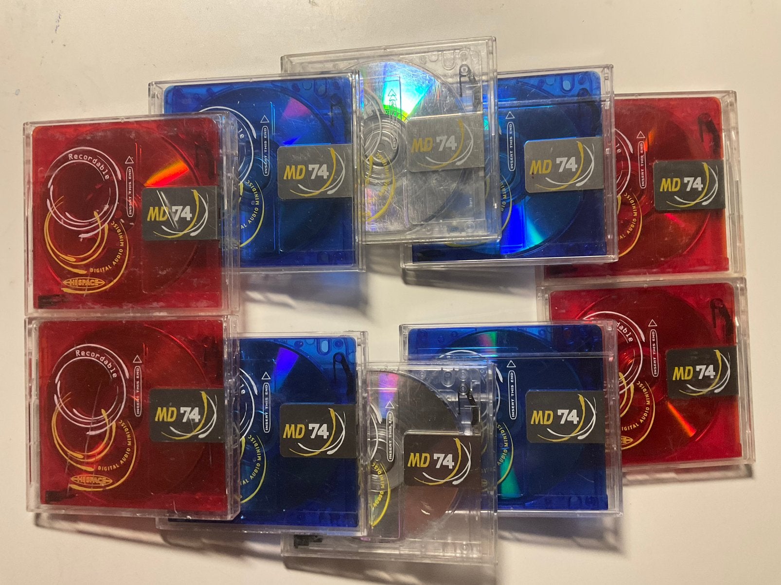 Minidisc’s. HISPACE. Col. 10x in klaphoesjes 10x i.p.st. 74, Ophalen of Verzenden