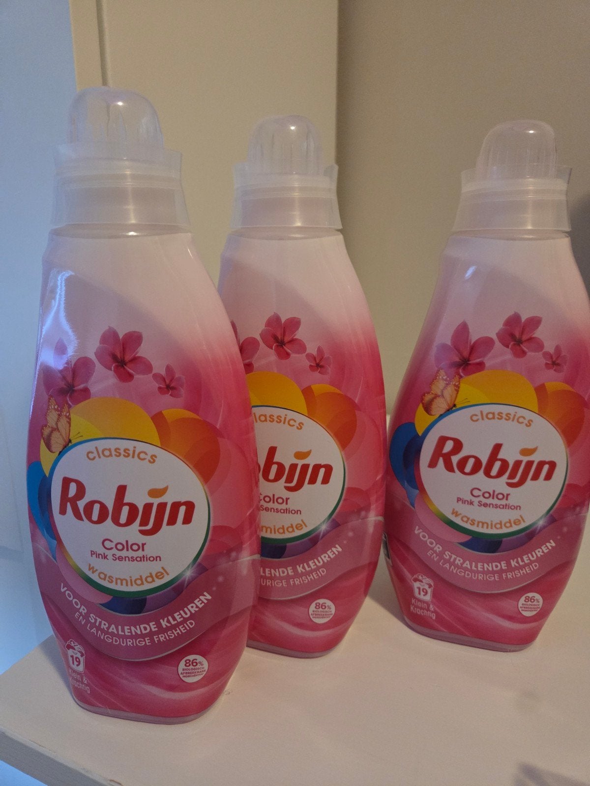 Robijn Color Pink Sensation wasmiddel - 3 flessen, Witgoed en Apparatuur, Wasmachines, Ophalen of Verzenden, Nieuw, Minder dan 85 cm