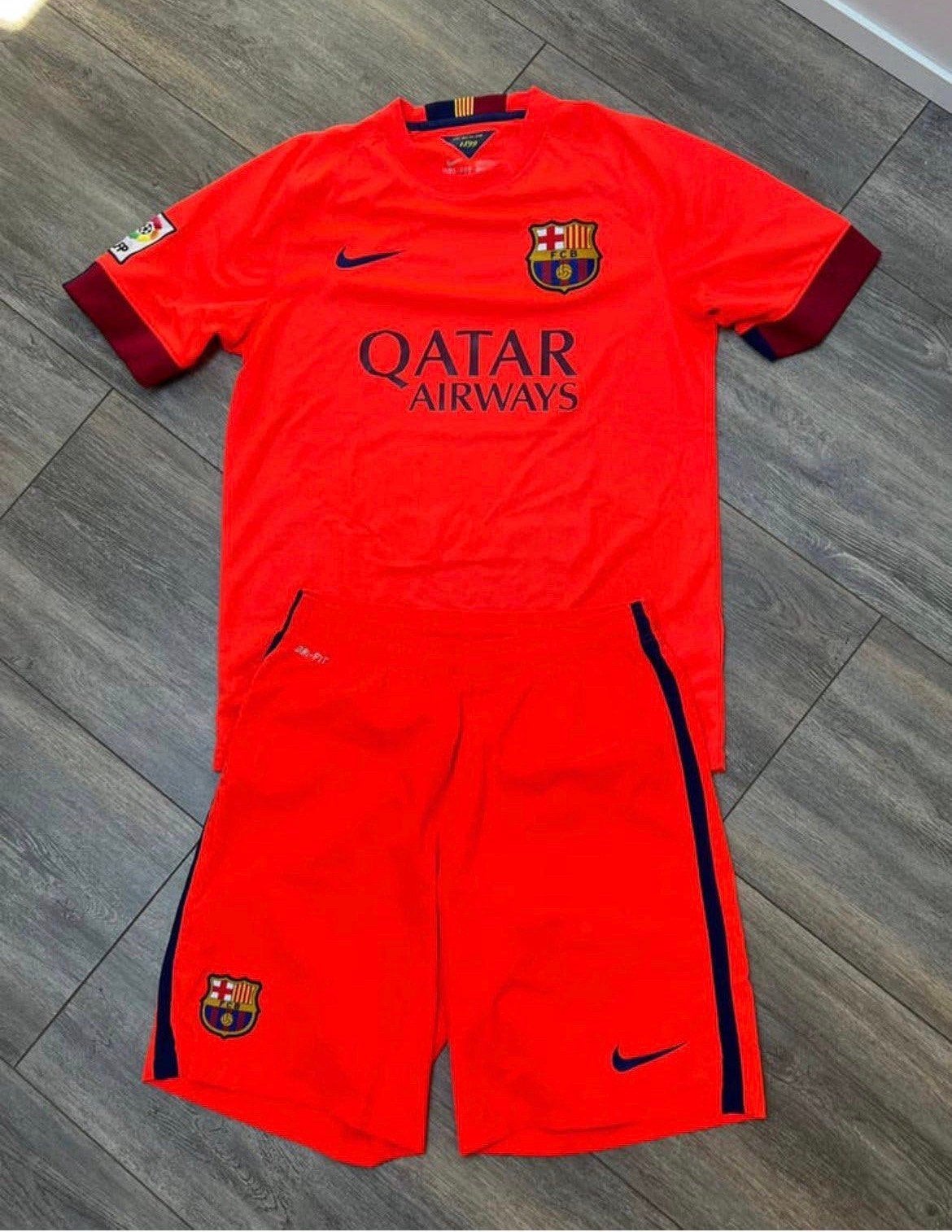 Origineel FC Barcelona voetbal shirt en broek maat M, Maat M, Ophalen, Gebruikt, Shirt
