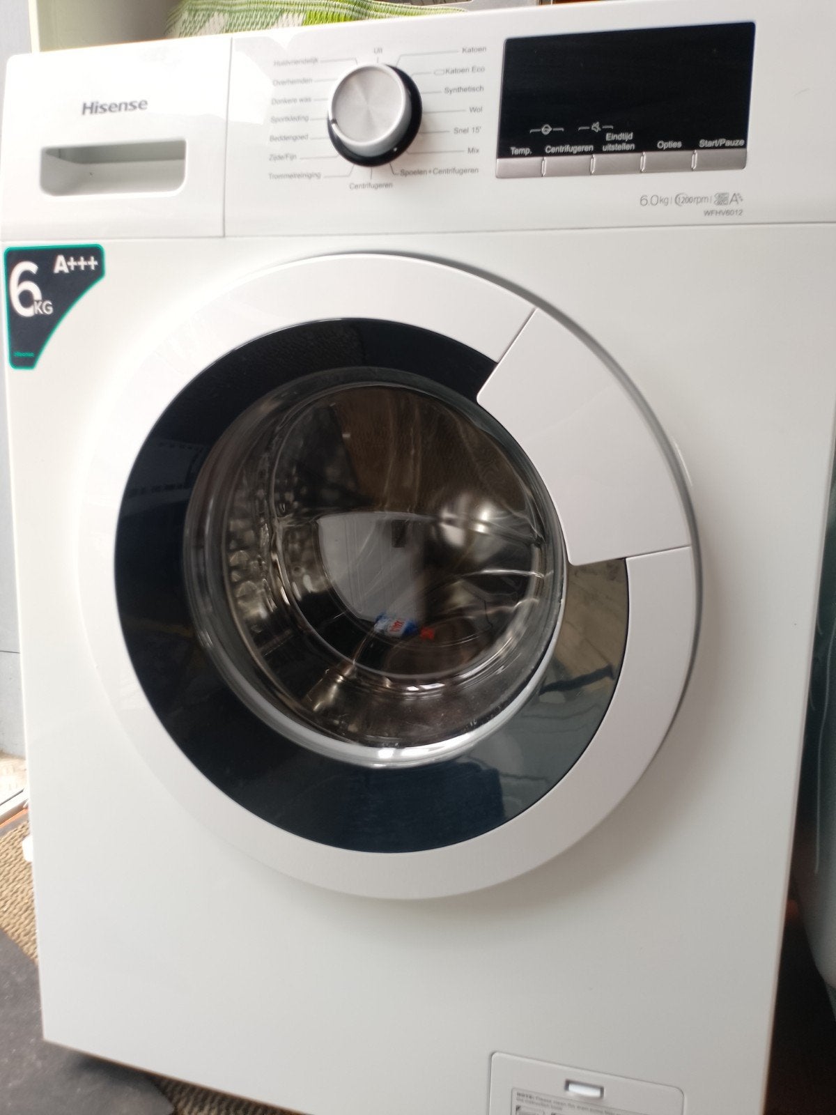 Hisense wfhv6012 wasmachine ( met garantie ), 1200 tot 1600 toeren, 4 tot 6 kg, Ophalen of Verzenden, Zo goed als nieuw