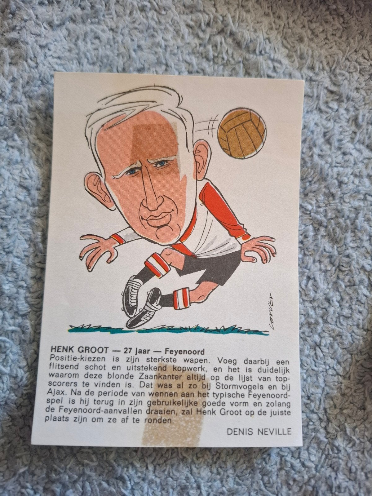 Cartoon Henk Groot, Verzamelen, Ophalen of Verzenden, Gebruikt, Feyenoord, Poster, Plaatje of Sticker