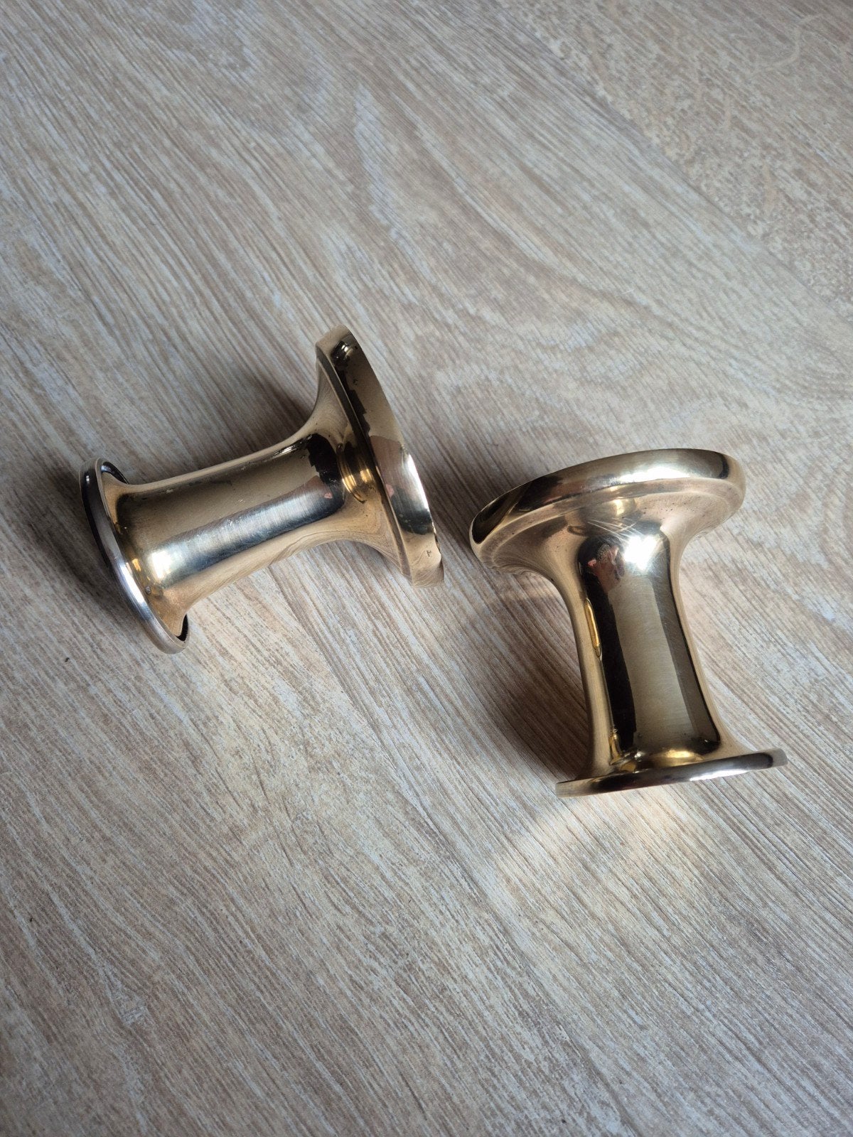 Set van 2 massief messing kandelaars - Made in India, Ophalen of Verzenden, Koper of Brons