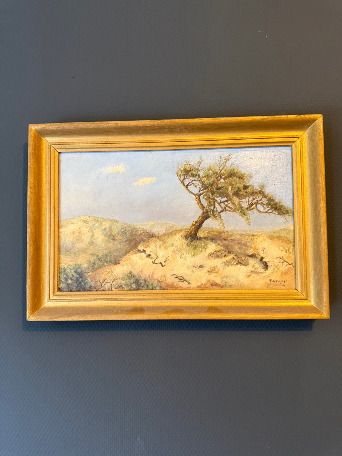 Origineel olieverfschilderij J.Henkel (1953) – Duinlandschap, Ophalen