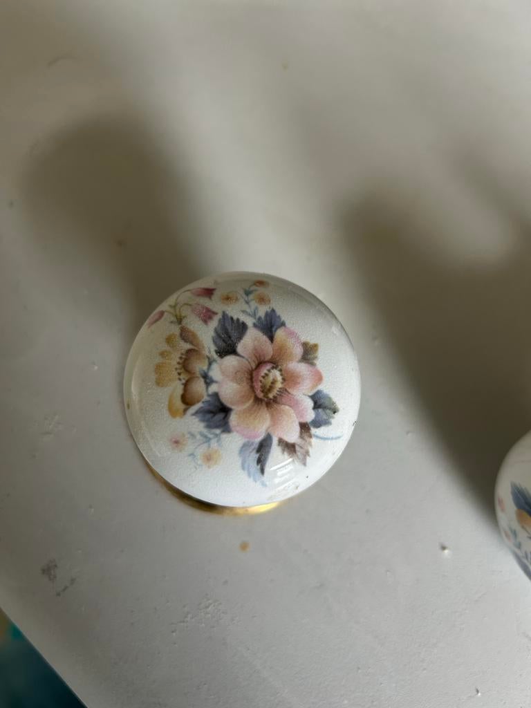 Deurknoppen met bloemenpatroon, Ophalen, Gebruikt, Overige materialen, Klink of Kruk