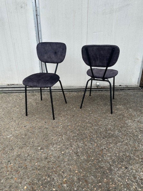 24 horeca restaurant stoelen stapelbaar velvet antraciet, Ophalen, Nieuw, Metaal, Grijs