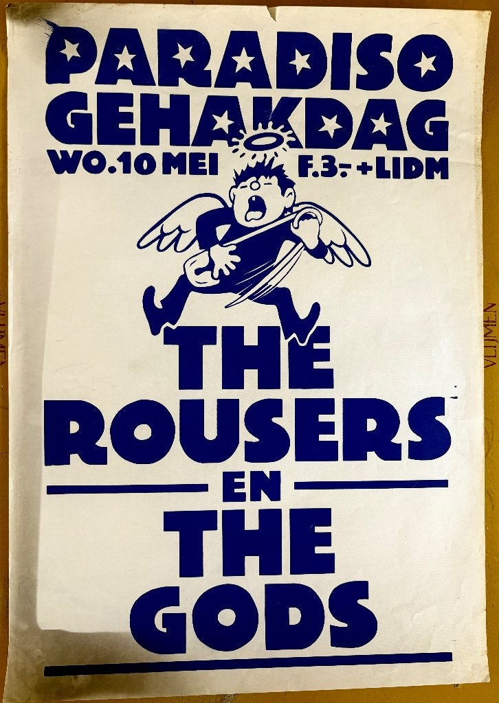 Paradiso Punk.Poster The Rousers & The Gods. 1978, Ophalen of Verzenden, Zo goed als nieuw, Poster, Artwork of Schilderij