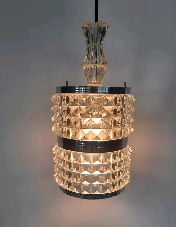 Facet plexiglas hanglamp jrn 60/70,lees de beschrijving, Ophalen of Verzenden, Zo goed als nieuw, Kunststof, 50 tot 75 cm
