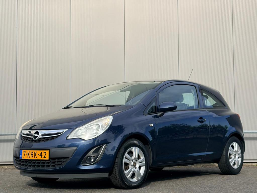 Opel Corsa 1.2 16V 3D 2013 Blauw/ 60000 km, Auto's, Opel, Voorwielaandrijving, Stof, Zwart, 4 cilinders