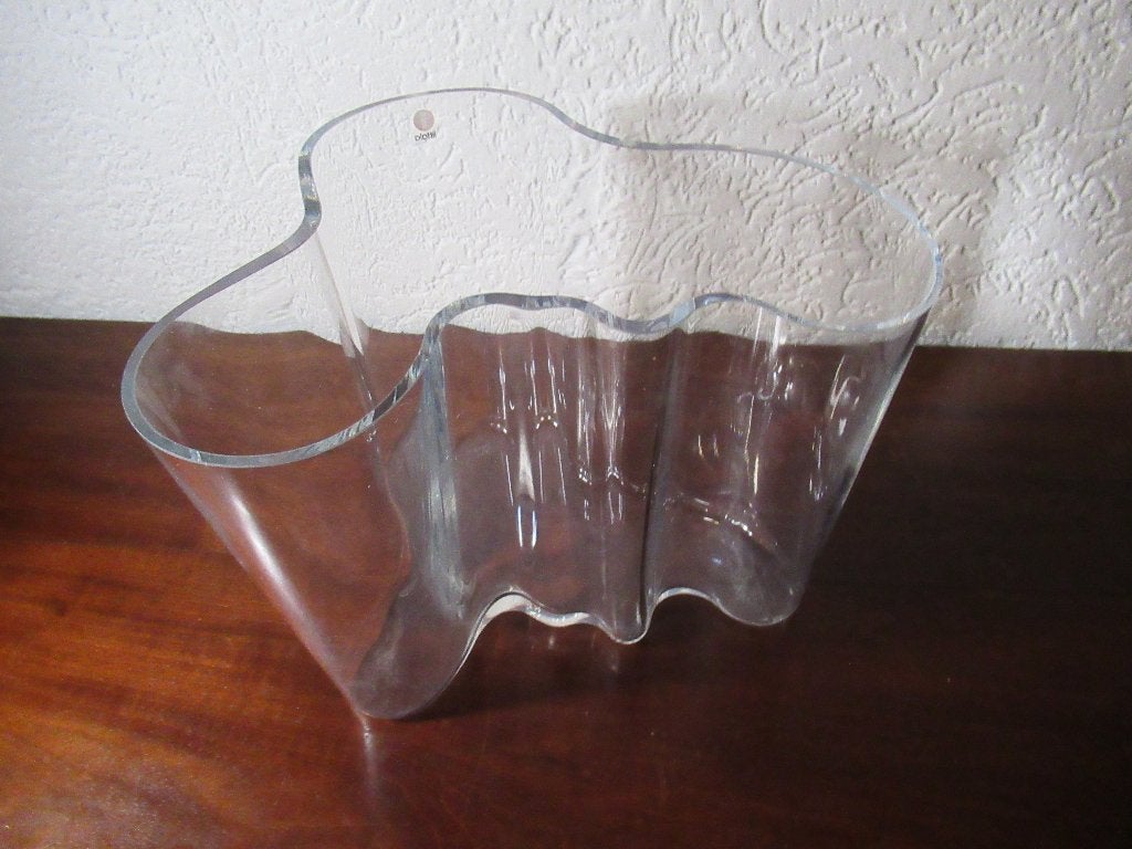 ALVAR AALTO Design vaas 16 cm hoog helder glas Littala Glas, Ophalen of Verzenden