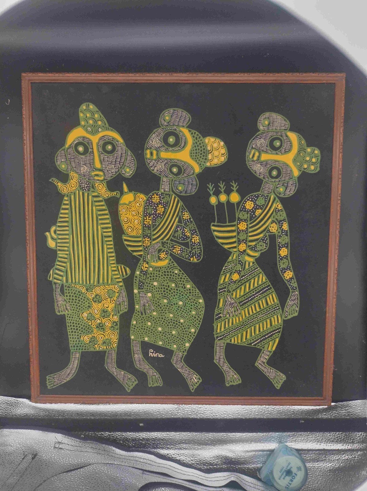Indonesische Batik Kunst Hina - In Kadermakerij Lijst, Ophalen of Verzenden, Indonesië, Gesigneerd, Schilderij