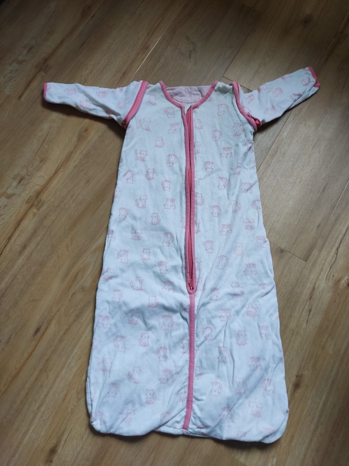 Hema katoenen lente/zomer slaapzak 68-80 afritsbare mouwen., Ophalen, Gebruikt, 70 tot 85 cm, Slaapzak