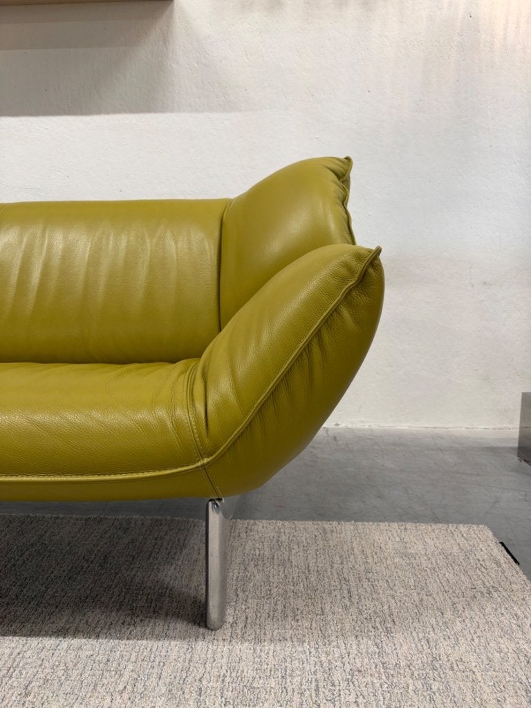 Als nieuw Leolux Tango 3 zits Bank Groen leer design 203, JORI Montis Gelderland Artifort Rolf Benz De Sede, Leolux, Info@leolux.nl