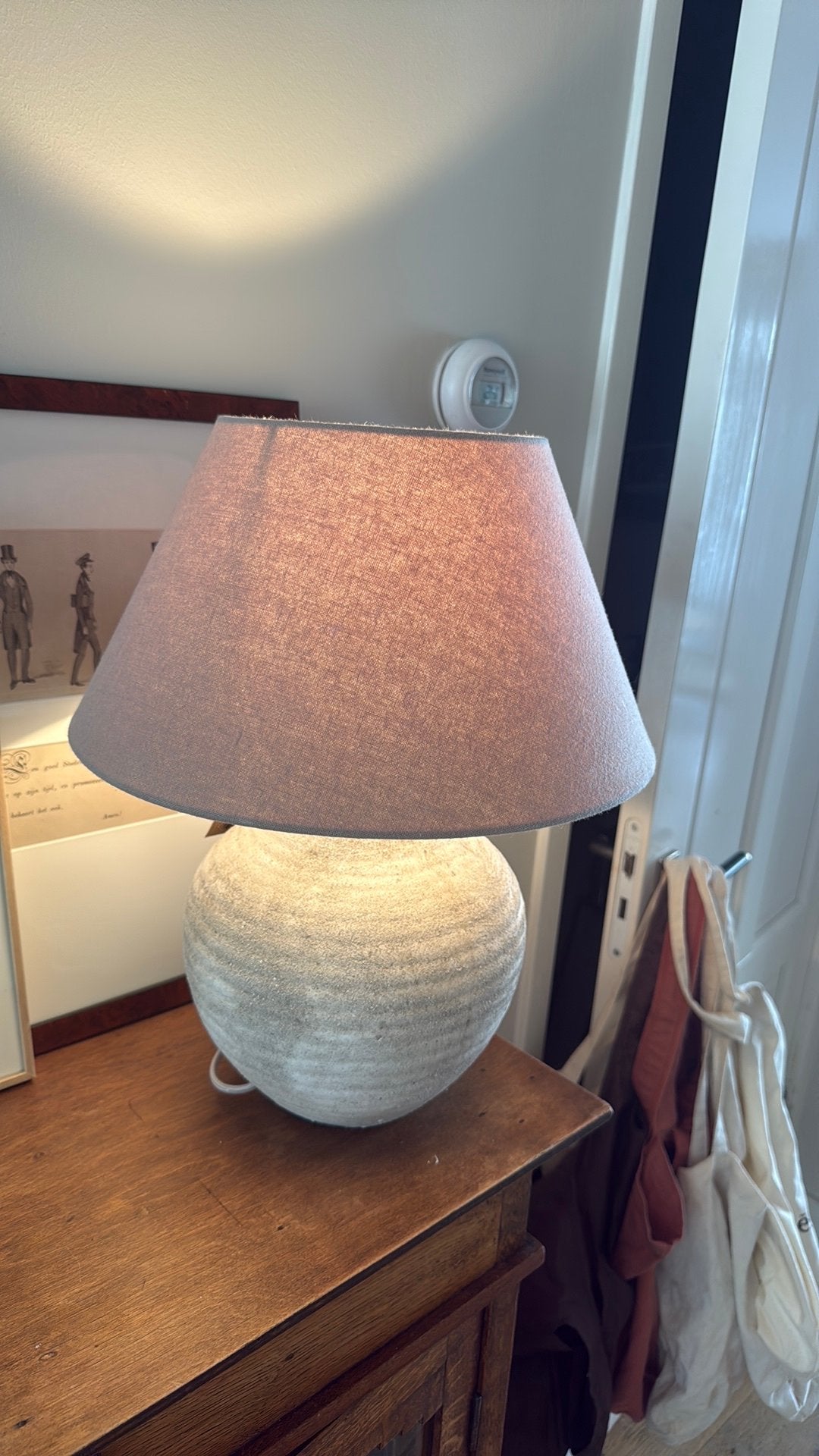 Aardewerken tafellamp met antieke look ZARA HOME NIEUW, Ophalen, Nieuw, Rond, Tafellamp