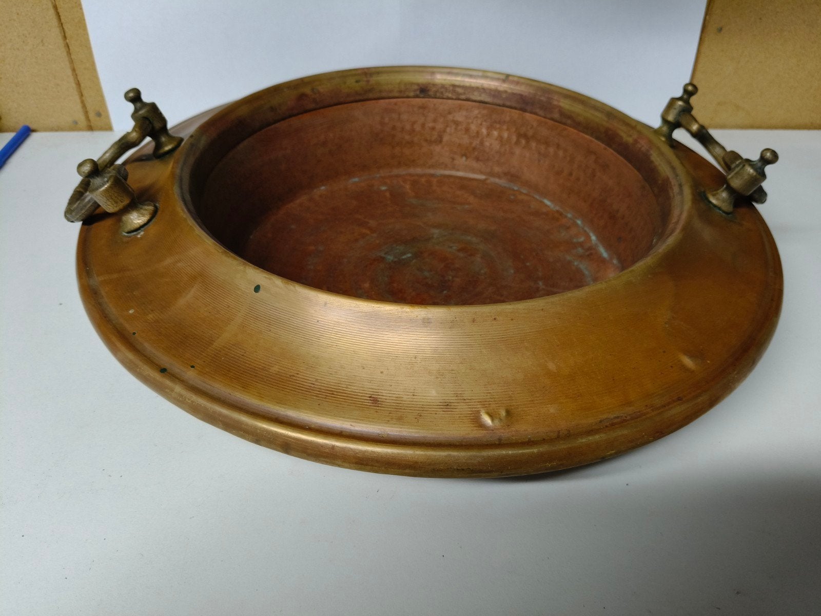 Antieke koperen Jardinière Sierschaal, Ophalen of Verzenden, Koper
