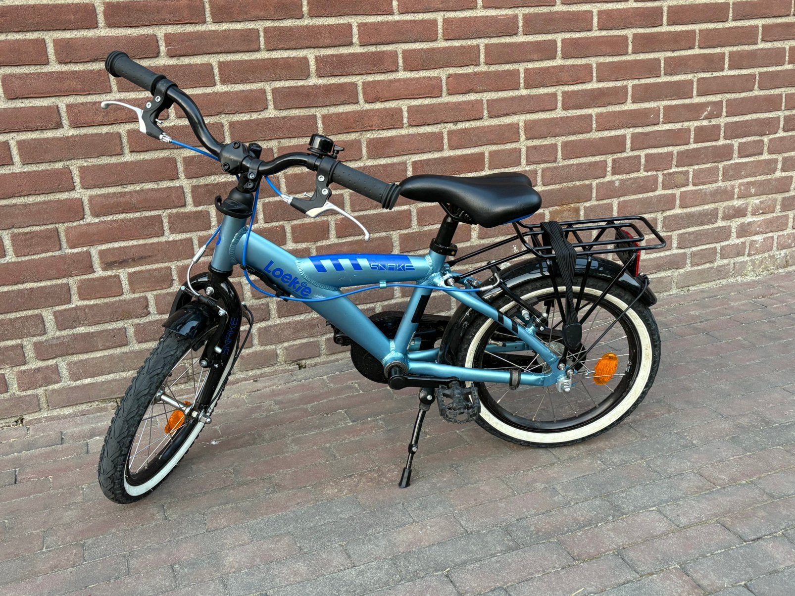 Loekie Snake 16 inch kinderfiets – mooie staat – lichtblauw, Ophalen, Zo goed als nieuw, 16 tot 20 inch