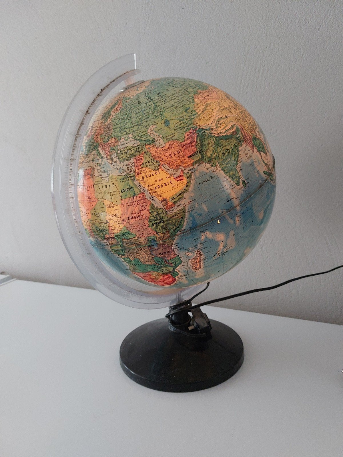 Vintage Wereldbol Lamp Jaren '70/'80 - Technodidattica, Ophalen, Kunststof, Staatkundige wereldbol, Draaibaar