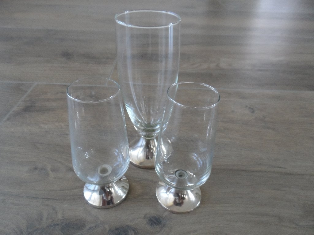 Glazen met zilveren voet., Ophalen of Verzenden, Zilver