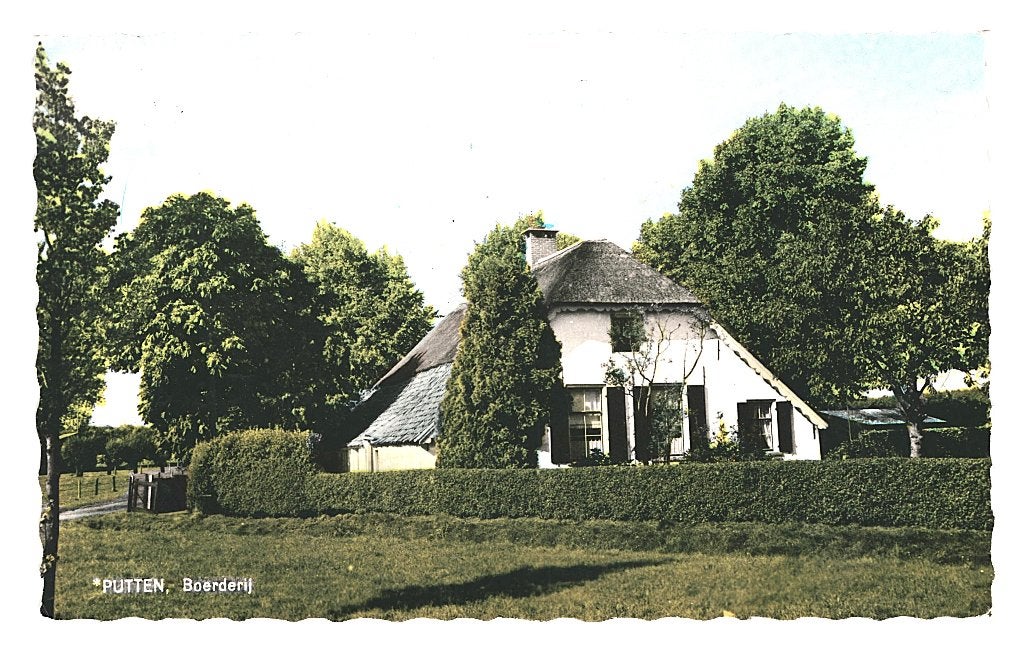 939833 Putten Gld 1961 Boerderij Gelopen met postzegel