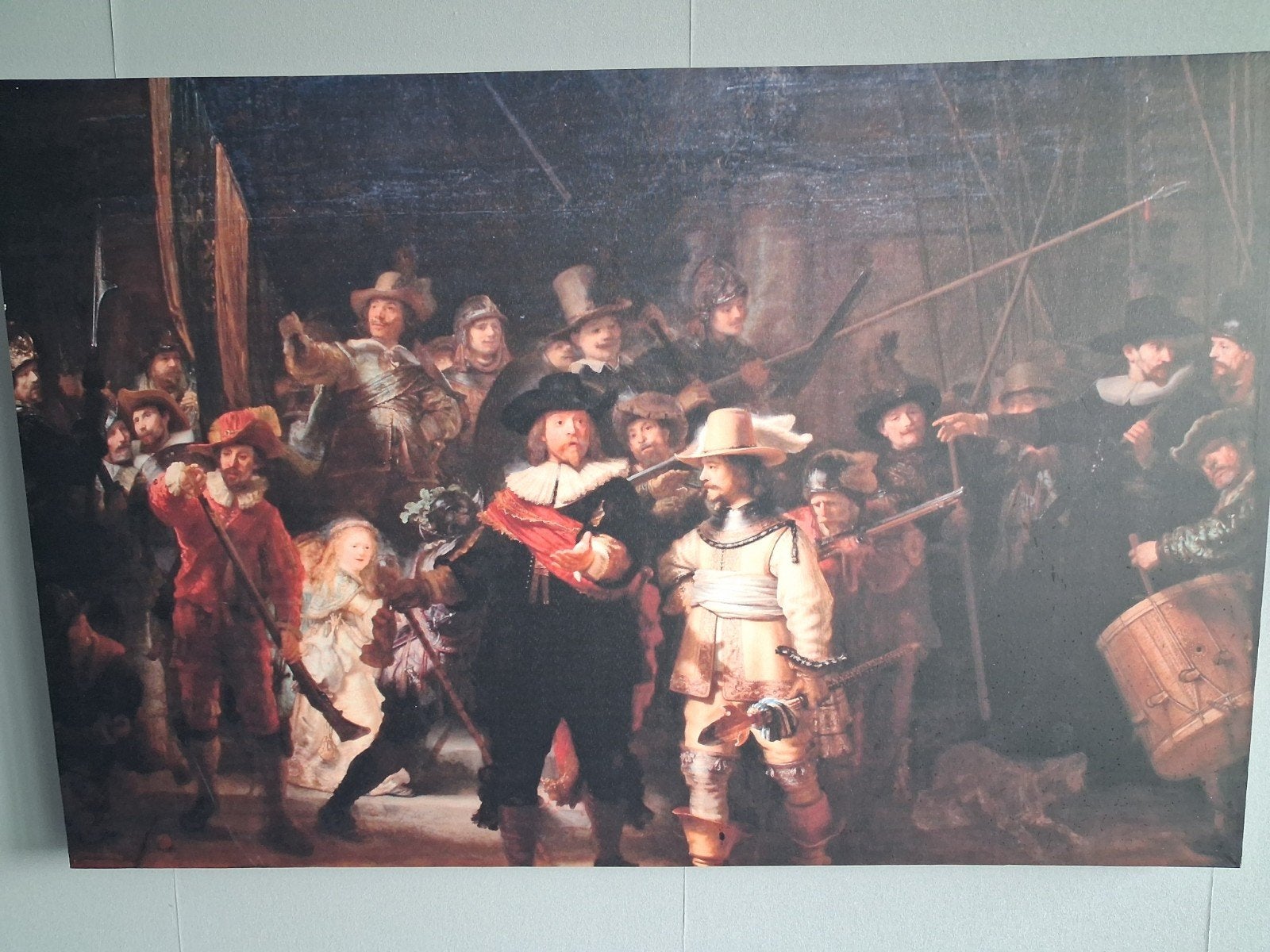 Nachtwacht canvas, Ophalen, Schilderij, 75 cm of meer