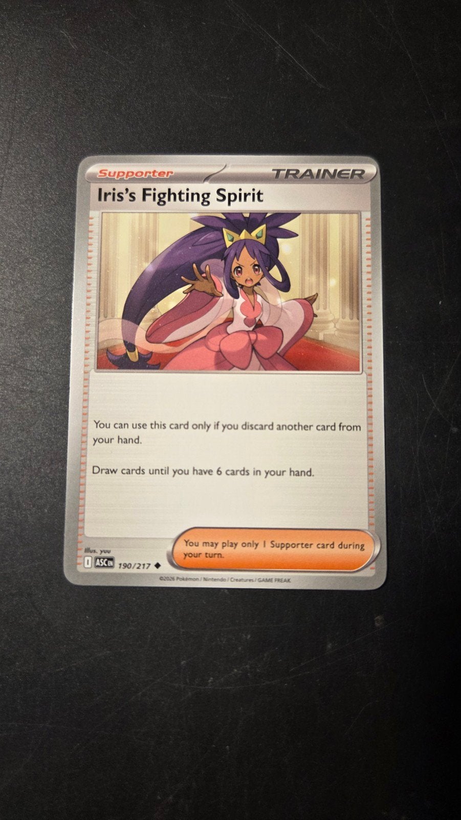 Iris's Fighting Spirit 190/217 Ascended Heroes Pokemon Kaart, Verzenden, Zo goed als nieuw, Losse kaart
