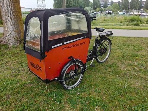 Babboe Big - Elektrische Bakfiets + Nieuw accu & Huif, 4 kinderen of meer, Zo goed als nieuw, Schijfrem, Huif