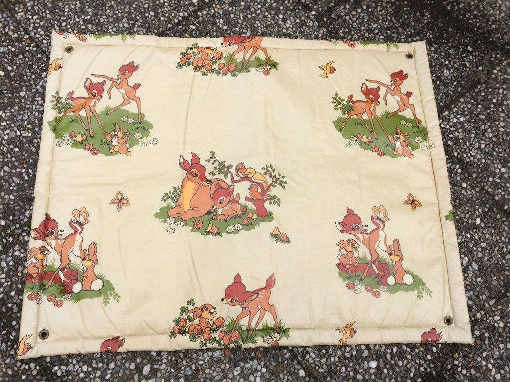 vintage boxkleed hertjes - in goede staat 75 x 95 cm, Ophalen of Verzenden, Zo goed als nieuw, Rechthoekig, Boxkleed