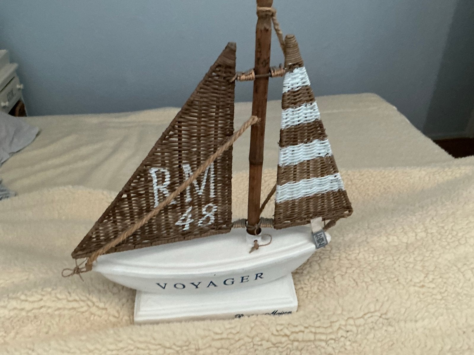 Decoratieve Wicker Zeilboot 'Voyager' - RM 48, Ophalen, Zo goed als nieuw