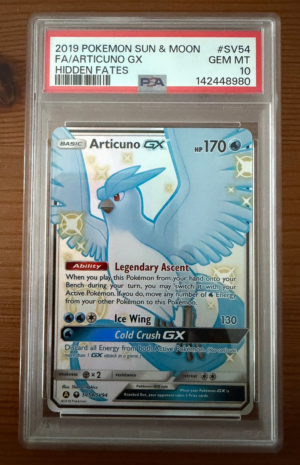 Articuno GX Hidden Fates PSA 10, Ophalen of Verzenden, Zo goed als nieuw