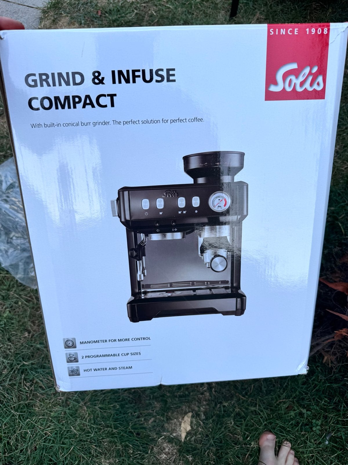 Solis Grind & Infuse Compact Espressomachine, Ophalen, Afneembaar waterreservoir, Espresso apparaat, Koffiebonen