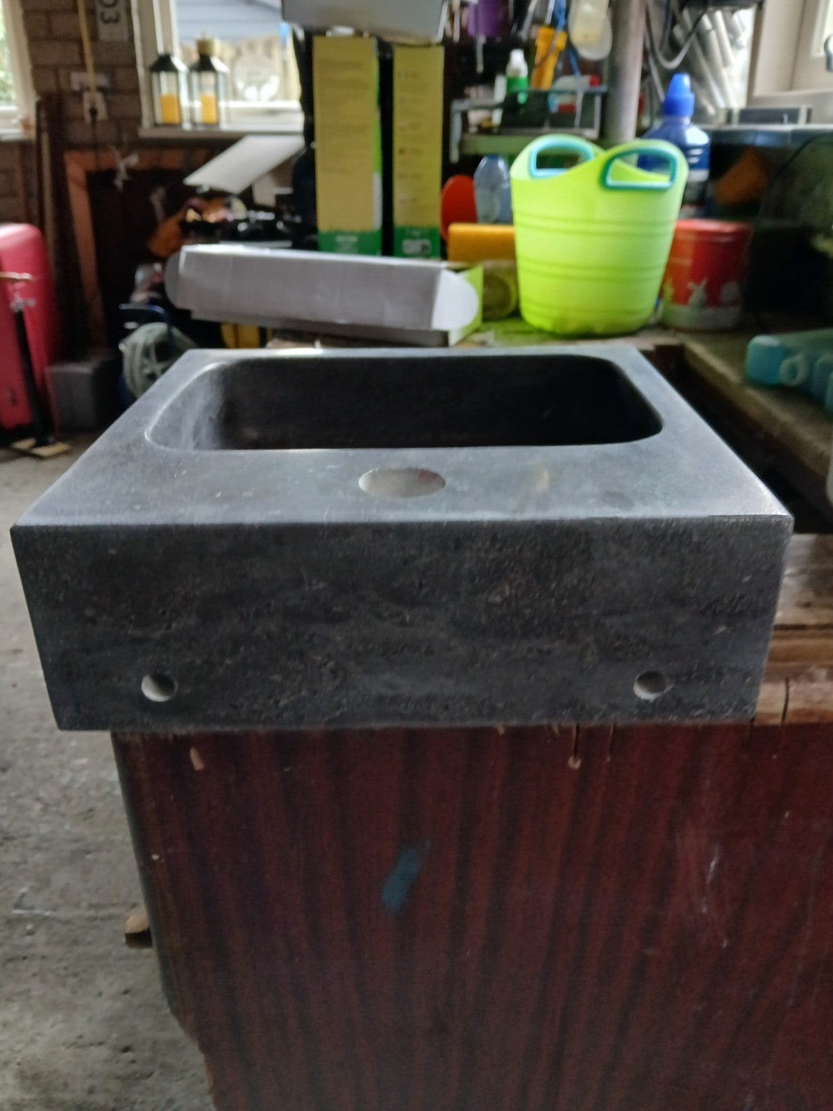 Nieuw natuursteen fonteintje 26.5x28cm met kraan en syphon, Ophalen, Minder dan 50 cm, Nieuw, Minder dan 25 cm