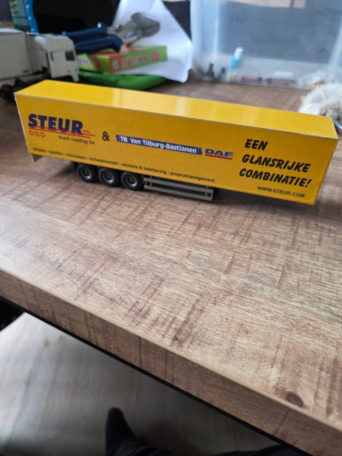 Model vrachtwagen trailer Steur DAF, Overige merken, Gebruikt, 1:32 tot 1:50, Ophalen of Verzenden