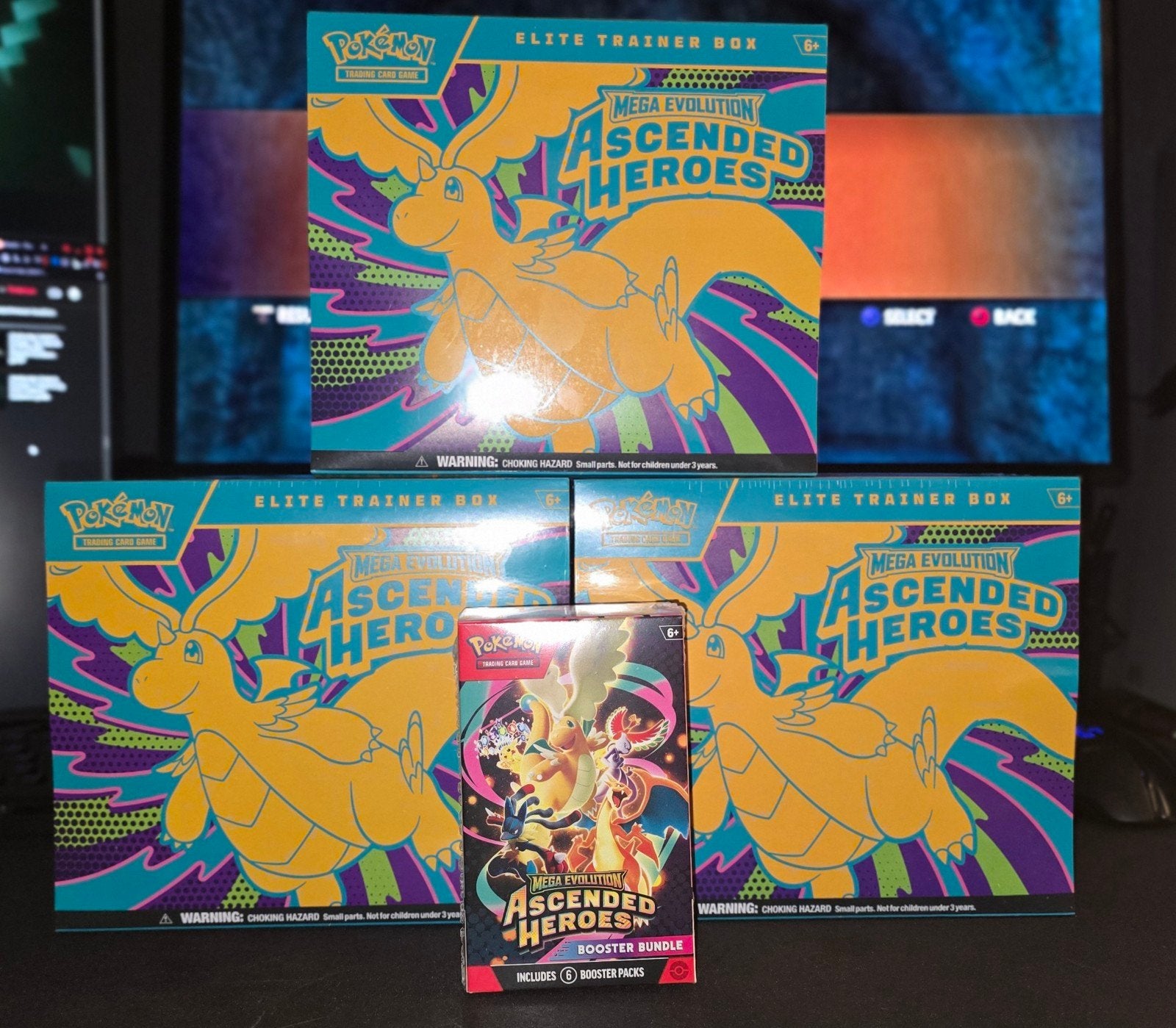 Pokemon Ascended Heroes 3 ETBs + Booster Bundle, Ophalen, Nieuw, Booster
