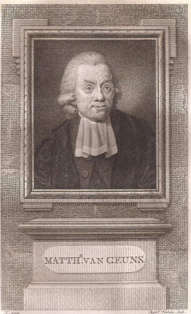 Portret Matths. van Geuns. Kopergravure R. Vinkeles ca. 1800, Antiek en Kunst, Portret, Ophalen of Verzenden, 14 cm, 9 cm