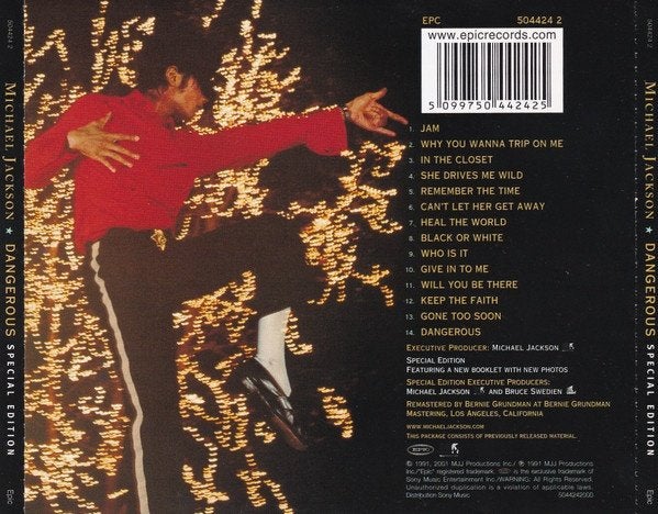 Michael Jackson – Dangerous, Ophalen of Verzenden, Zo goed als nieuw, Pop