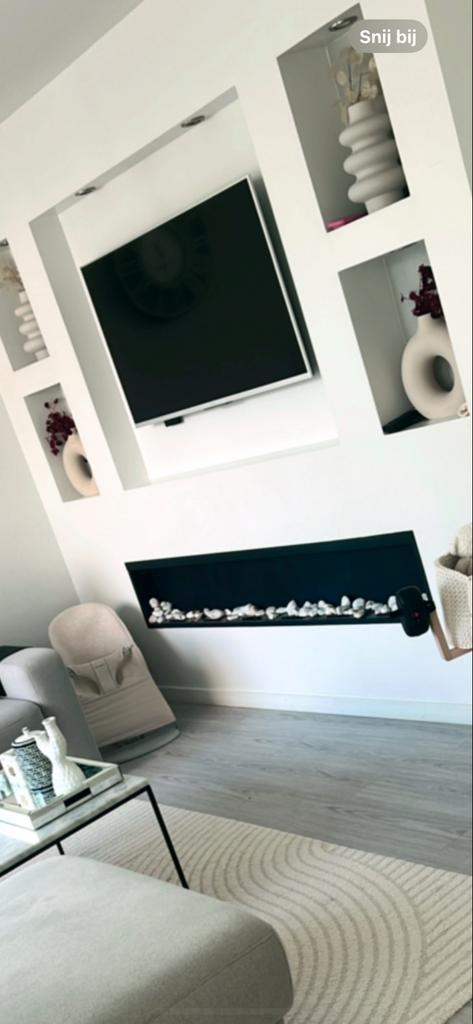 Haard tv wand, Ophalen of Verzenden, Gebruikt, Inbouwhaard, Elektrische haard