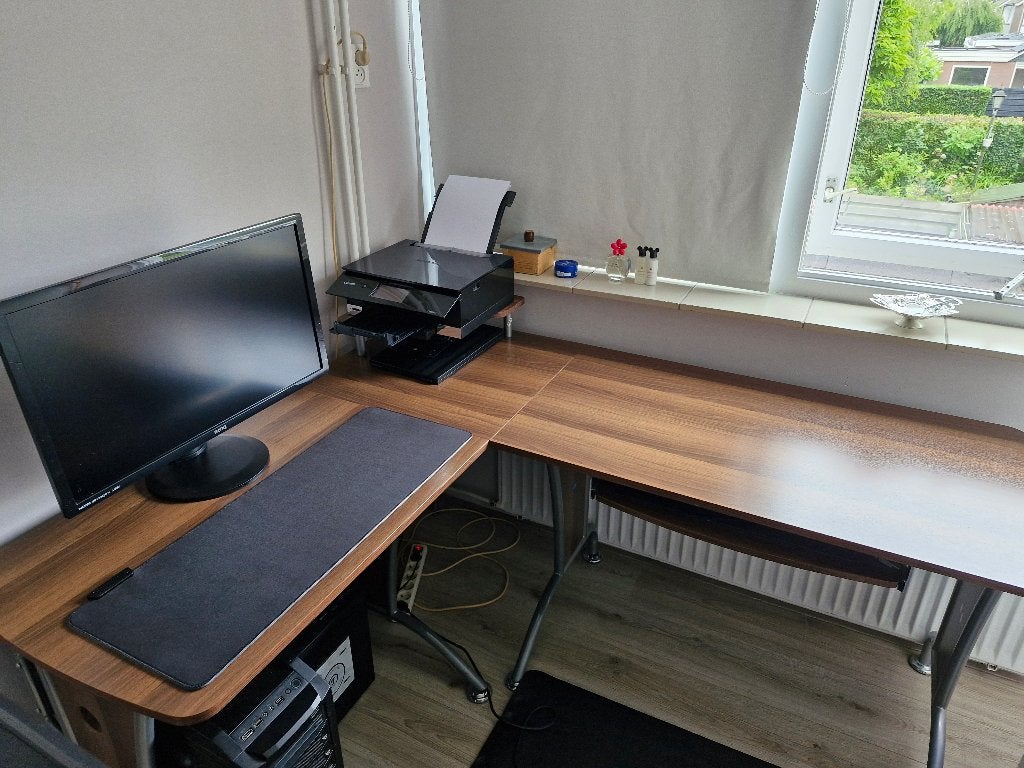 Hoekbureau, Demontabel, Hoekbureau, Bruin, Zo goed als nieuw