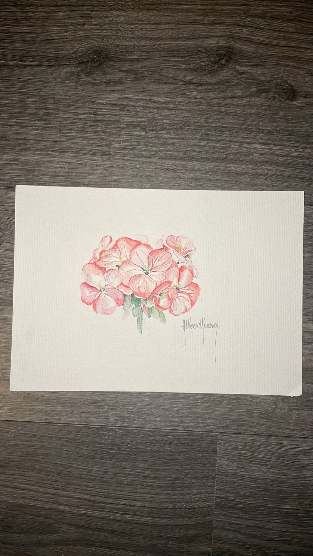 Aquarel tekening bloem A5, Ophalen of Verzenden, Aquarel