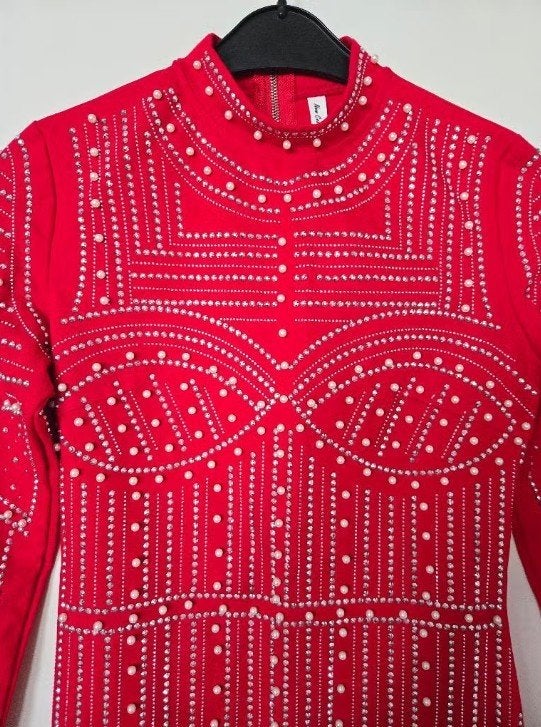 Rood glitter Avondjurk mt M / L, Overige typen, Maat 42/44 (L), Nieuw, Ophalen of Verzenden