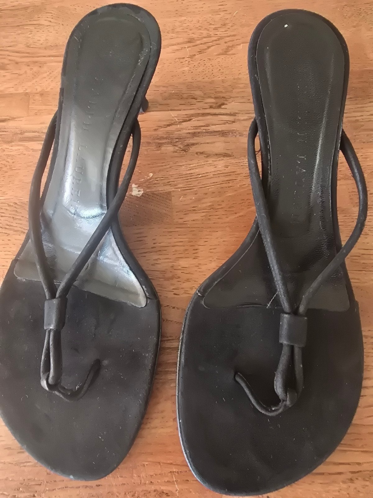 Zwarte suede Ralph Lauren Slippers met Hak, Slippers, Zwart, Ophalen of Verzenden, Ralph Lauren