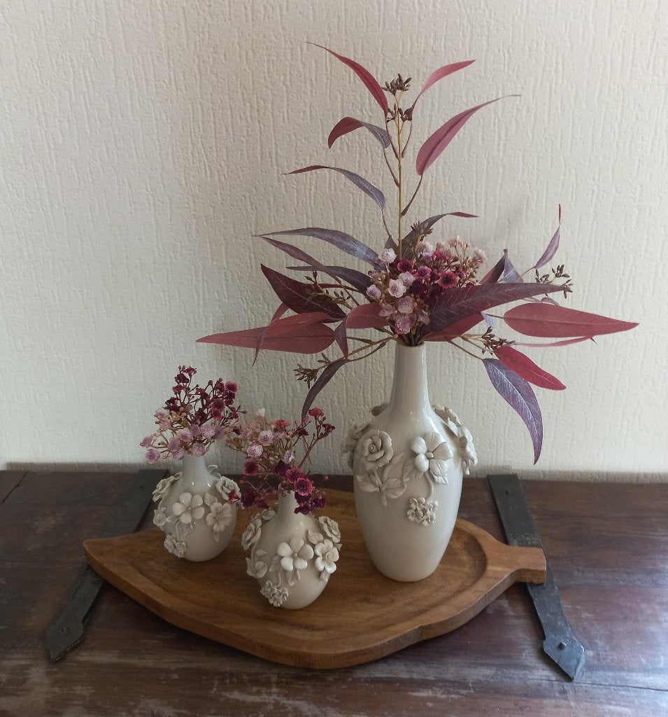 prachtig SETJE in CRÈME met GIPSKRUID & EUCALYPTUS, Meerkleurig, Nieuw, Ophalen of Verzenden, Landelijk