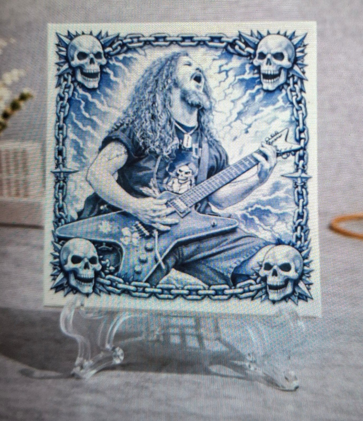 Keramische decoratie tegel Dimebag Darrell 15x15 cm, Ophalen of Verzenden