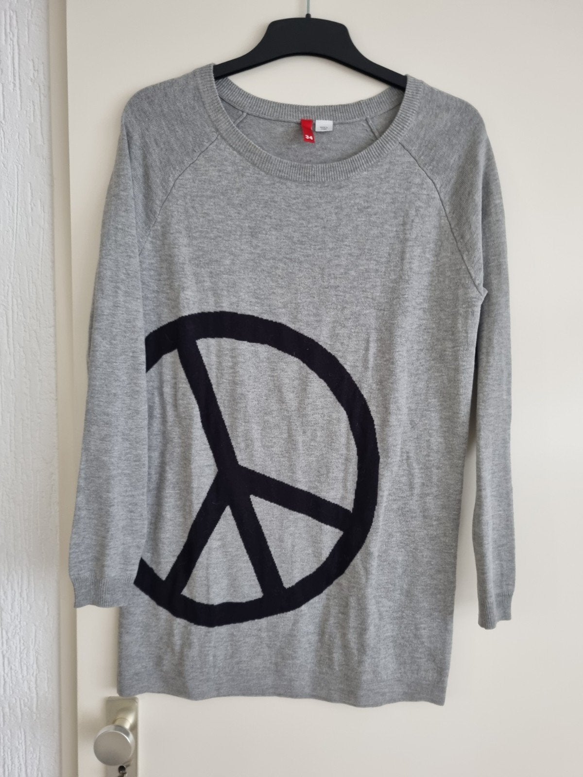 lange trui met peace teken, Hm, Ophalen, Zo goed als nieuw, Maat 34 (XS) of kleiner