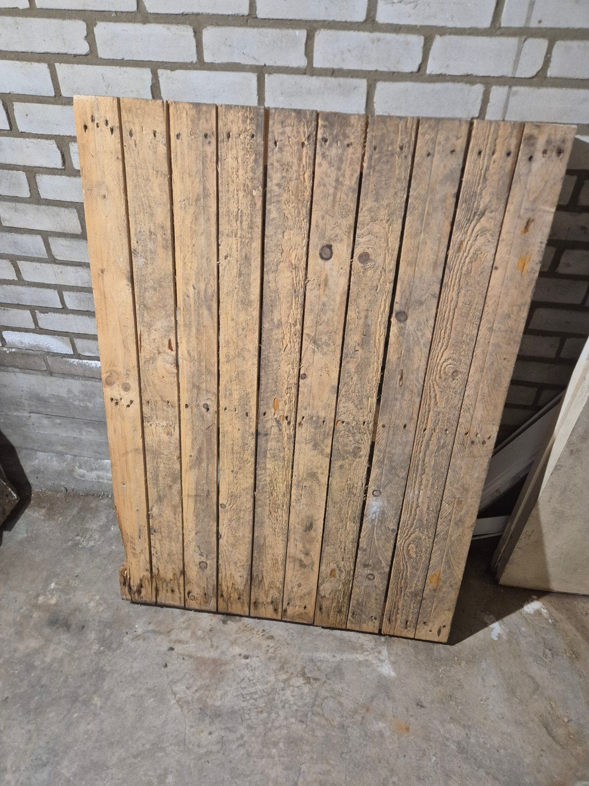 Gratis af te halen: 2 gebruikte houten pallets, Ophalen, Gebruikt, Hout