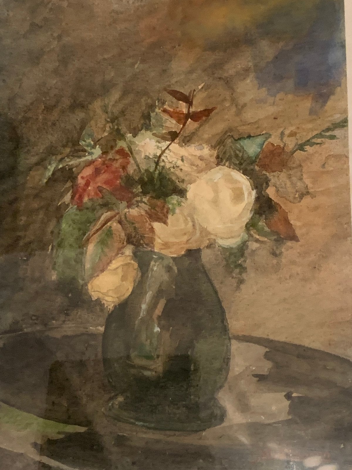 Bloemstilleven aquarel met lijst van Jan Franken 20 / 27 cm, Ophalen of Verzenden