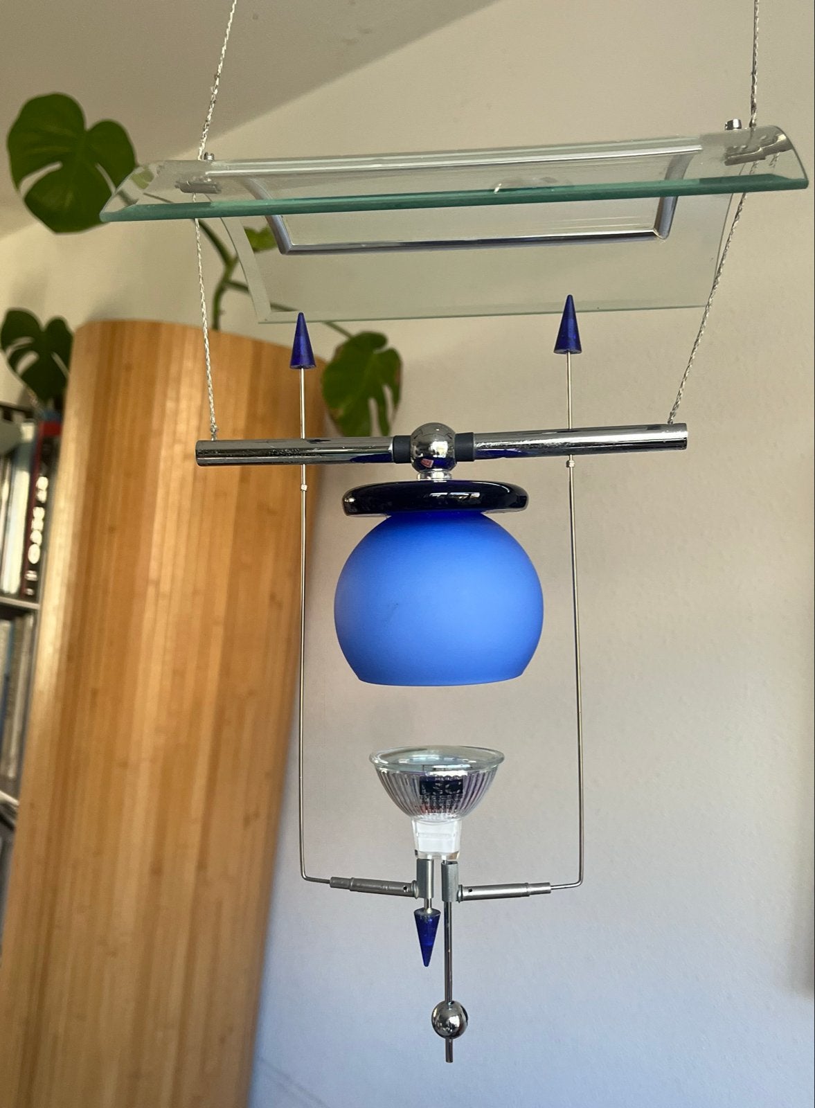 Postmoderne Murano Glas Hanglamp - Ingo Maurer Stijl, Gebruikt, Overige fittingen, Ophalen of Verzenden, Glas