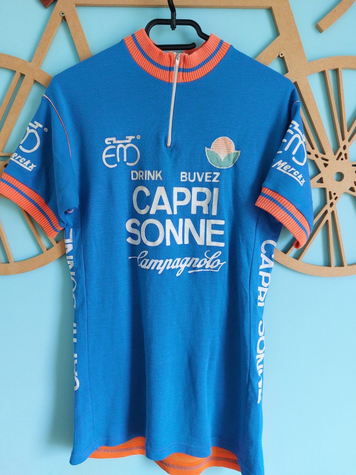 WIELERSHIRT CAPRI SONNE CAMPAGNOLO EDDY MERCKX, Ophalen of Verzenden
