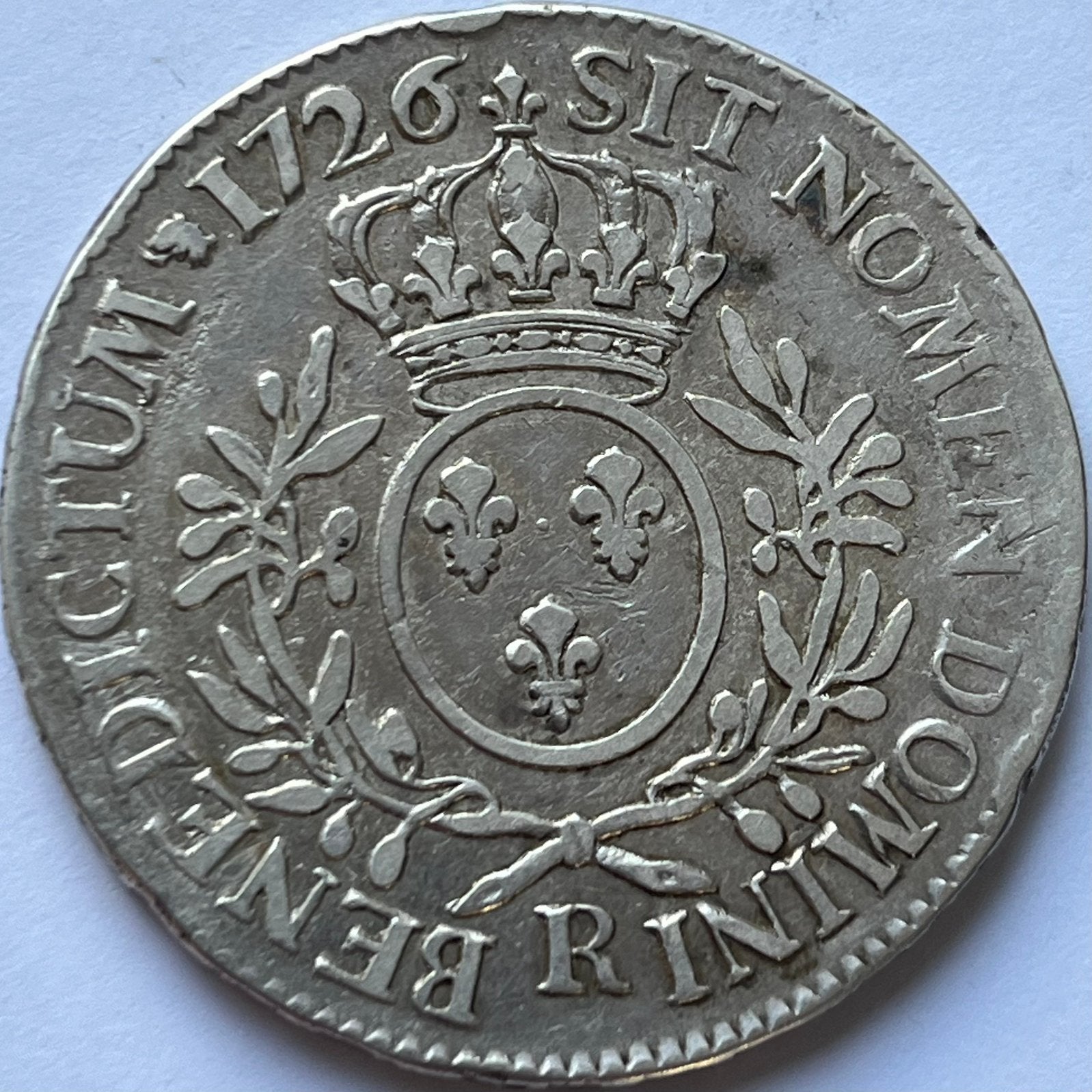 Frankrijk zilveren ecu 1726R, Ophalen of Verzenden, Frankrijk, Losse munt, Zilver