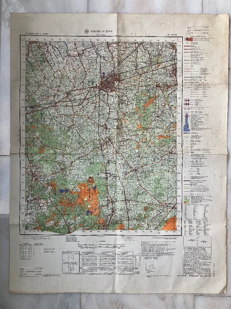 Plattegrond Bergen op Zoom Uitgave 1961  , Gelezen, Overige typen, Ophalen of Verzenden, 1800 tot 2000